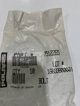 7512265 Polaris Bolt Qty 3 - N O S