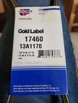 Dayco Standard Top Cog Gold Label Drive Belt, 17460 / 13A1170. Fixed Price $12.00.