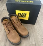 Catepillar Outbase Waterproof Work Boots Men Size 12M Brown Leather Nib. Fixed Price $59.84.