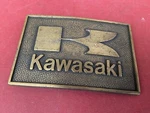 Vintage Nos 1978 Kawasaki Advertising Motorcycles Belt Buckle Brass Snowmobile. Fixed Price $24.99.