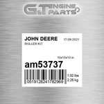 AM53737 Roller Kit Fits John Deere (surplus Open Box). Fixed Price $150.68.