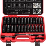 29-PIECE 1/2" Drive Impact Socket Set Sae 3/8 To Inch Heavy Duty Master Kit. Fixed Price $66.17.