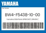 Yamaha Genuine Sprocket, Driven ( BW4-F5438-10-00. Fixed Price $80.92.