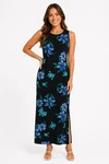 Nwt Macy Brand Studio Blue Black Floral Dress Size 10 - 0523. Fixed Price $22.00.