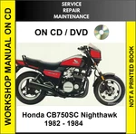 Honda CB750SC Nighthawk 1982 1983 1984 Service Repair Shop Manual Cd. Fixed Price $17.99.