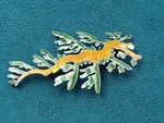 Orange & Green Multi Color Sterling Silver Enamel Dragon Pin: 2.5" X 1.25". Fixed Price $66.96.