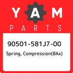 90501-581J7-00 Yamaha Spring, COMPRESSION(8AX) 90501581J700, New Genuine Oem Par. Fixed Price $33.87.