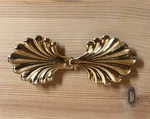 Vintage 1985 Gay Boyer Gold Tone Belt Buckle Sea Scallop Fan Shell. Fixed Price $15.00.