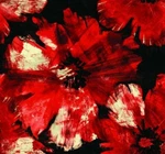 Wallpaper Modern Abstract Silver Beige Red Large Floral On Black 60 Sq Ft Bolt. Fixed Price $71.99.