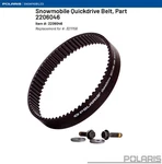 Polaris Oem 16'-26' 600/800/850 Pro Rmk/patriot Quickdrive Belt- 2206046/3211156. Fixed Price $239.99.